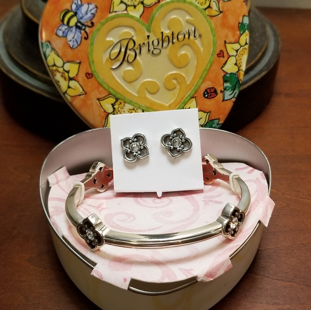 Brighton two piece set, bangle bracelet with matching earrings